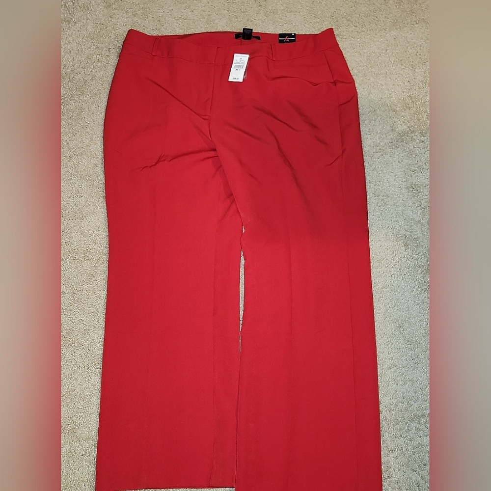 Red Wideleg Cargo Dress Pants